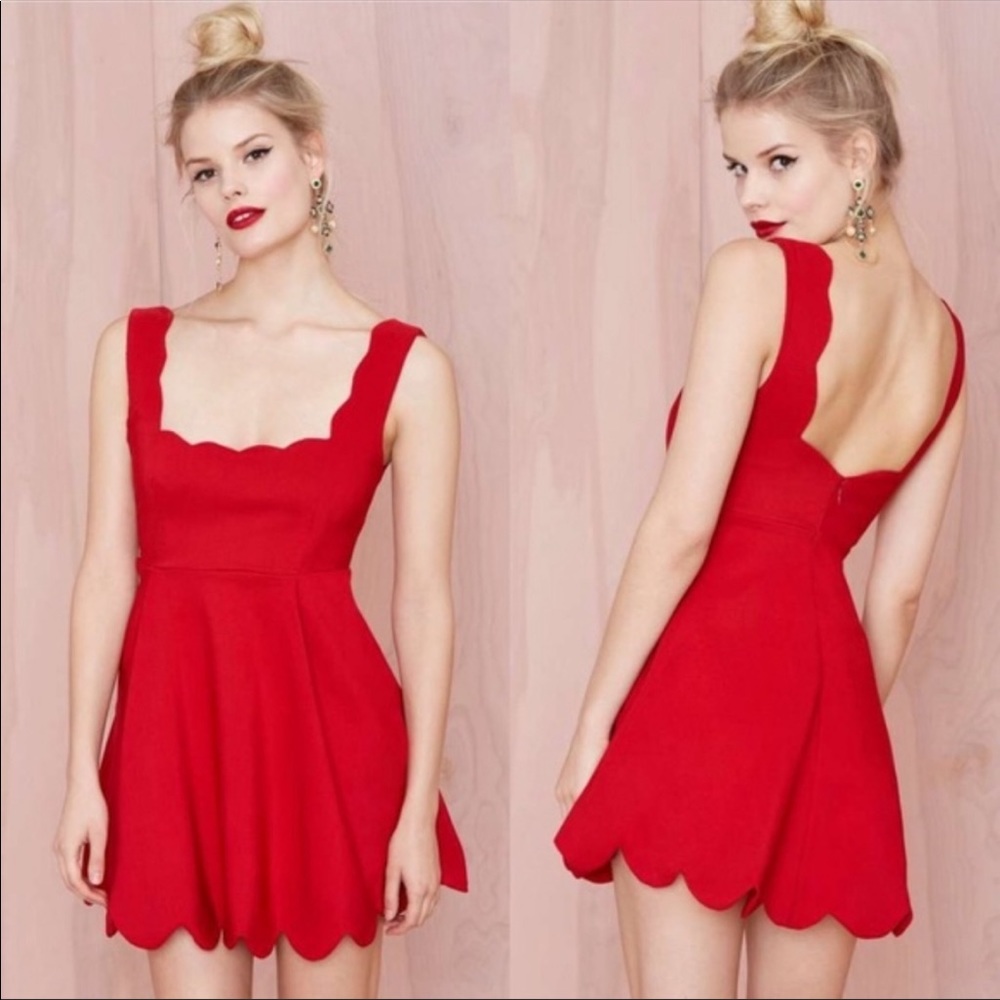 Nasty Gal Scalloped Skater Dress